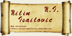 Milin Isailović vizit kartica